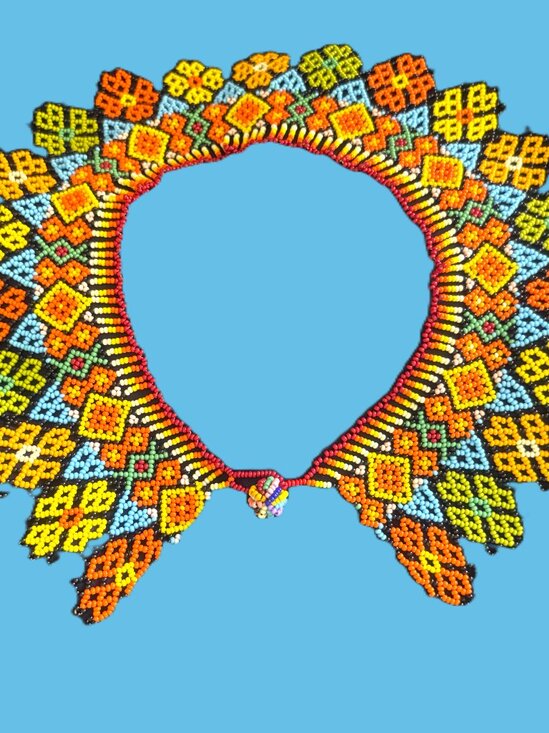 Handmade Colorful Beaded Embara Necklace Drape Collar NWOT - Picture 2 of 12